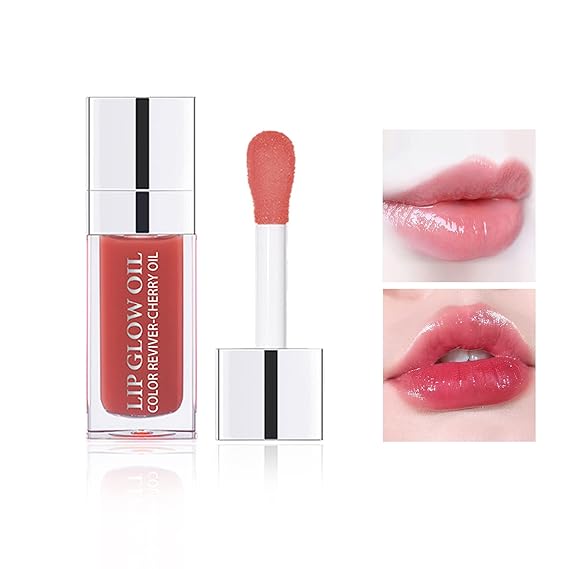 CAHIUYOA Lip Oil Hydrating Tinted Lip Oil,Lip Glow Oil Lip Tint- Rosewood