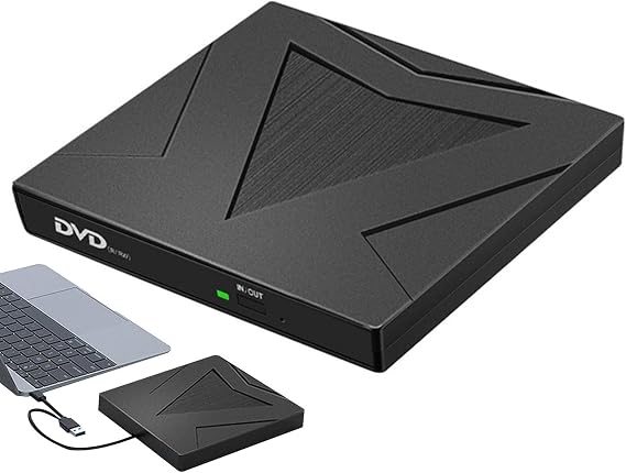 USB CD Drive External, USB 3.0 Portable CD Player and Writer, High Speed CD ROM Rewriter Writer, External Disk Drive, Laptop CD Reader