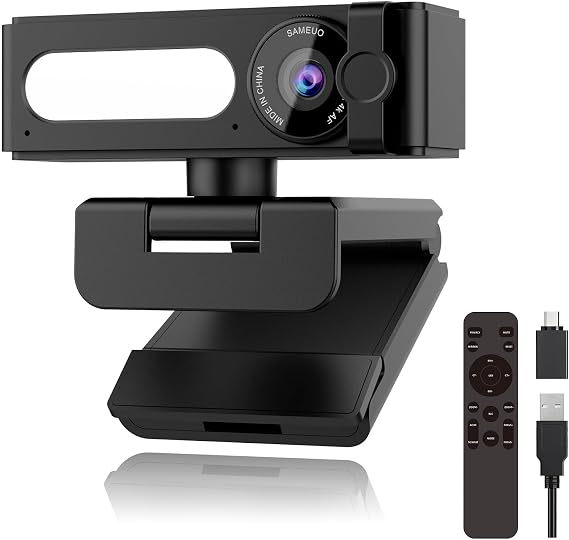 4K Webcam with Dual AI Noise-Cancelling Mics Autofocus, Auto Light Correction,120 FOV,Privacy Cover,Plug and Play Computer Camera for Microsoft Teams/Zoom/Google Voice/Skype/Facetime/YouTube,Black