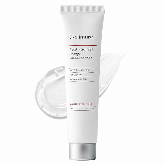 Pepti-aging Collagen Gel Wrapping Mask - Cooling Gel to Film Peel Off Face Mask for Glass Skin Glow, Overnight Pore Tightening & Lifting, Korean Skincare, 2.37 fl.oz.