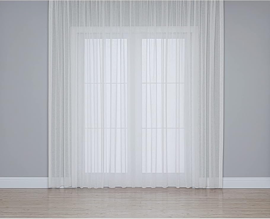 Gauze Fabric Design Folded Ekru KETEN PLUS YÜKSEK KALİTELİ TÜL PERDE 300 x 260