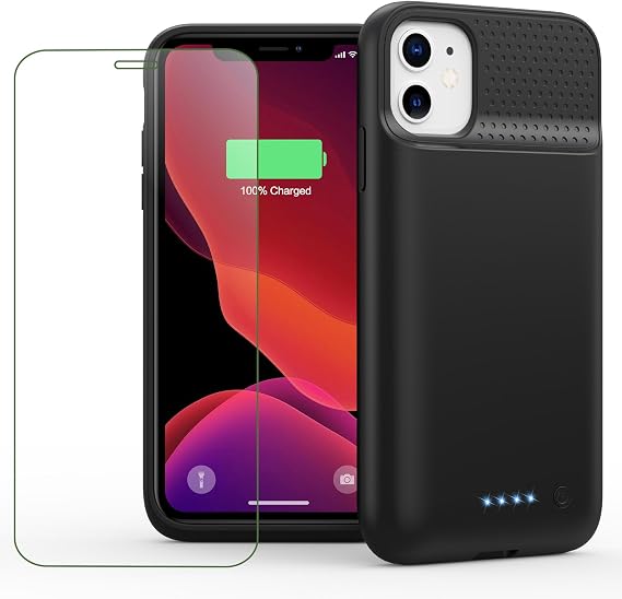 Feob Battery Case for iPhone 11/XR,[2026 Upgraded] 7500mAh Ultra-Slim Portable Extended Charger Case Cover for iPhone 11/XR Charging Case (6.1 Inch)-Black