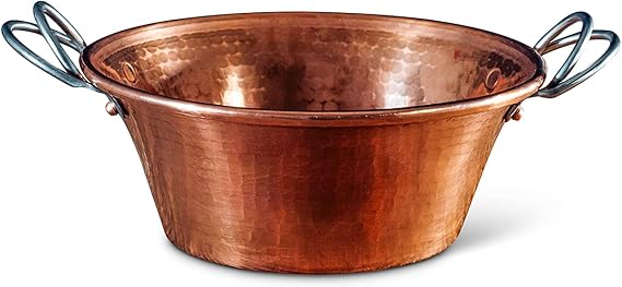 Sertodo Copper Jam Pan | Hand Hammered, Patented Handle | 8 in, 1 Qt