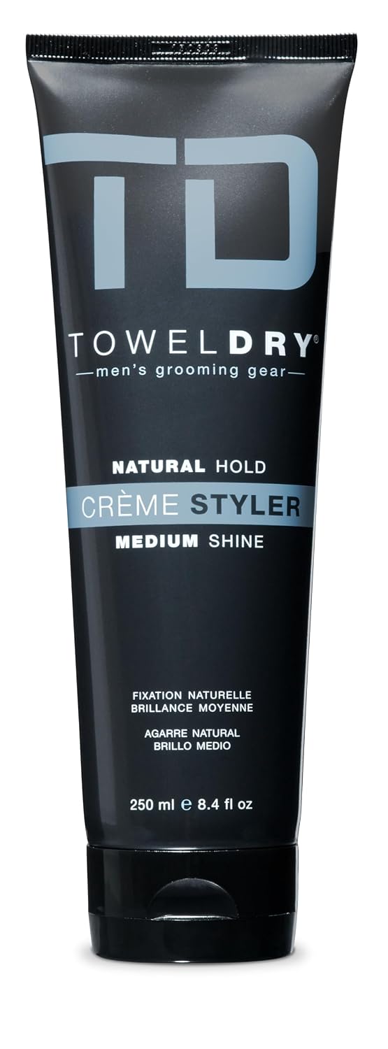 Creme Styler Natural Hold  Medium Shine - Mens Hair Styling Super-Lightweight Smoothing Cream - Hold 210 - Easy Washout Formula - Mens Grooming Gear, Made in USA, 8.4 fl oz 250ml
