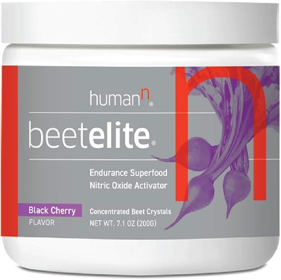 Humann BeetElite Pre Workout Powder for Men & Women - Ultra High Purity Beet Root Powder for Energy & Stamina - Caffeine Free, Creatine Free, Vegan Nitric Oxide Supplement - Black Cherry, 7.1 oz