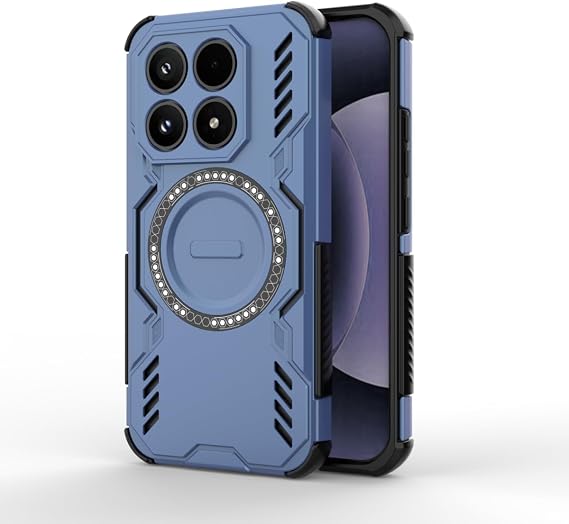 Case Cover for Xiaomi MI 17 (6.3" Inches) Shockproof Armor Rugged Slim Mobile Phone Shell, Magnetic TPU, 360 Protection, Wireless Charging - Blue