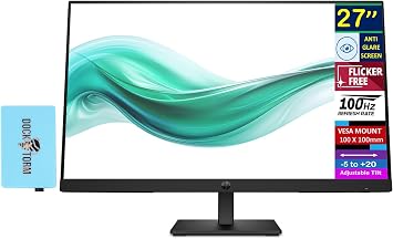 HP Series 3 Pro 327pf 27" FHD IPS Monitor with 5ms Response Time, Anti Glare, Flicker Free, VESA Mount (100mm), Displayport, HDMI & DKZ Hub, Black Color (B0CG3UT#ABA)