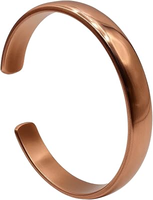 Copper Bracelet for Men & Women, Adjustable Healing Copper Bracelets for Arth-ritis, Handmade Copper Jewelry, Vintage Tensor Rings Copper Bangle, Arc-Shaped Cultural Gift for Daily Wear