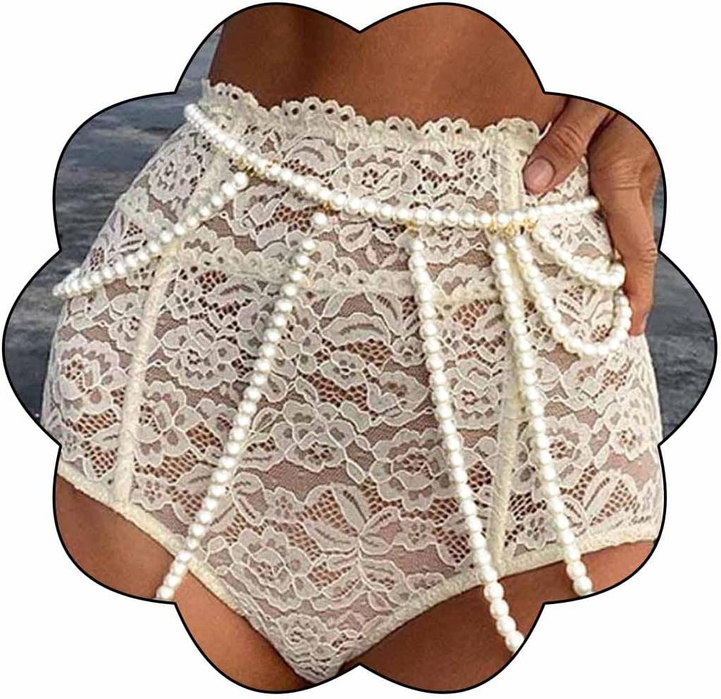 EVILD Layered Pearl Waist Chain Gold Summer Beach Bikini Body Chains for Women