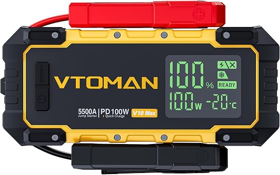 VTOMAN V10 Max 5500A Portable Jump Starter with 100W USB-C Fast Charger