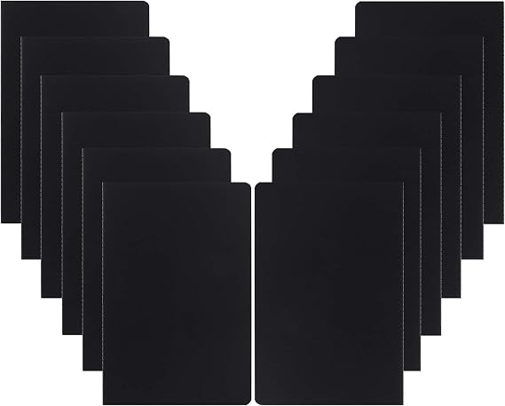 12 Pack College Ruled Notebook Journals Bulk, Lined Paper, 60 Page, 5.5x8.3 inch, A5, Travel Journal Set for Travelers, Students, Church, Office, Writing Diary Subject Notebooks Planner, Black