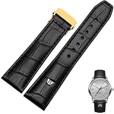 Black Brown 20mm 22mm Genuine Leather Watchband，For Maurice Lacroix Watches Strap With Folding Buckle Bracelet