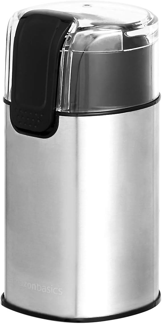 Amazon Basics Fast Electric Coffee Grinder for Home Use, Easy to Use Coffee Bean and Spice Grinder with Heavy-Duty Stainless Steel Grind Blades