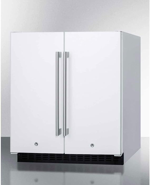 FFRF3075W 30" Compact Side by Side Refrigerator and Freezer with 5.4 cu. ft. Capacity Frost-Free Operation Factory Installed Lock LED Lighting Digital Thermostat Temperature and Door Alarm in White