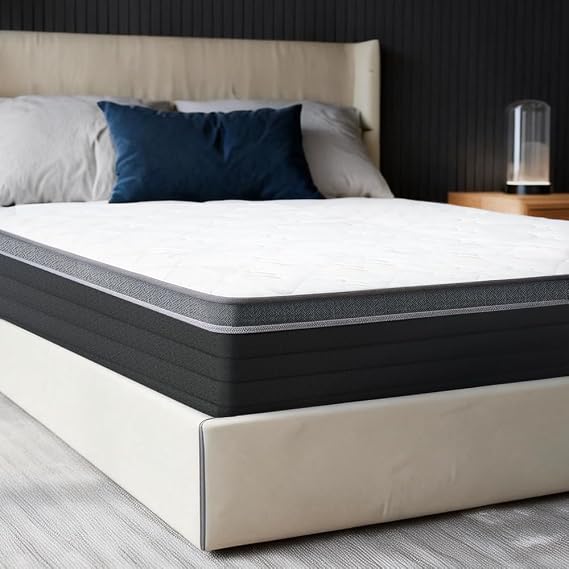EDOW Queen Size Mattress, 60x80 Inch Queen Bed Mattress with 10 Inch Height, Independent Pocketed Coils Mattresses, Soft Comfort Hotel Quality, Queen Mattress in a Box