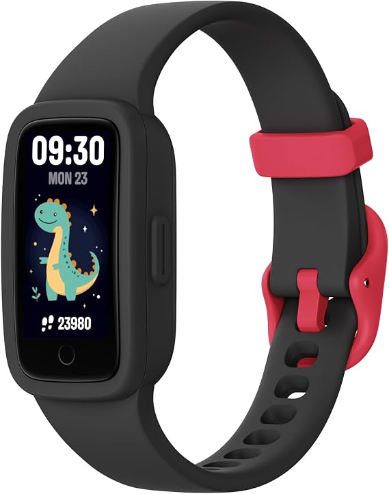 Vigor 3 Kids Fitness Tracker Smart Watch, AMOLED Screen for Boys Ages 5-15 | No Phone No App Required, 3ATM Waterproof, Pedometer, Heart Rate and Sleep Monitor, Vibrating Alarm, 10 Sport Modes, Reminder