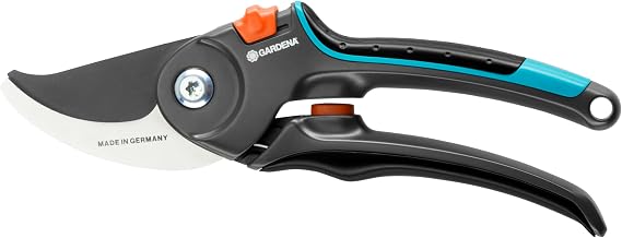 GARDENA (8904) Bypass Garden Pruning Shears with safety lock, Heavy Duty Pruners for Cutting Flowers, Branches and Plants up to 1" inch, Professional Garden Scissors made in Germany.