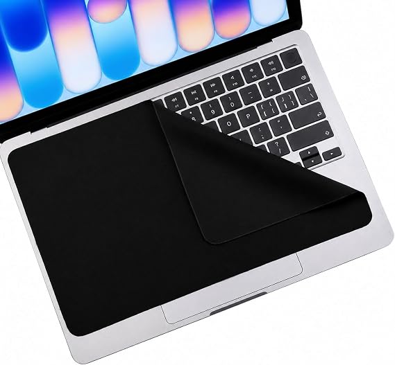 Microfiber Liner Cleaning Cloth 15" 16" MacBook Air/MacBook Pro Screen Keyboard Imprint Protection, Keyboard Protector Compatible with MacBook Air 15.3" /MacBook Pro 15"/MacBook Pro 16"-Black