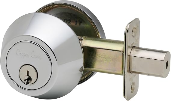 Copper Creek DB2410PS Single Cylinder Deadbolt, Polished Stainless, Key Lock