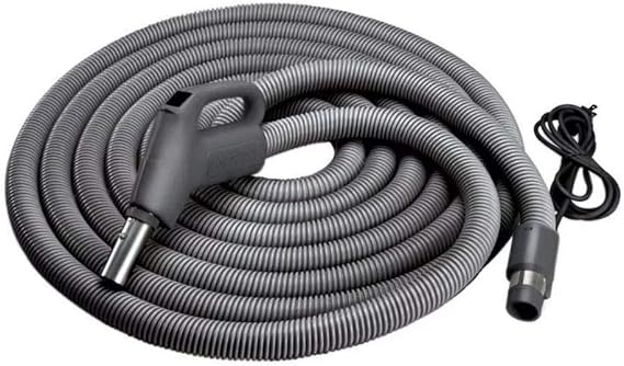 Broan-NuTone CH515 Current-Carrying Crush-Proof Central Vacuum Hose with Swivel Handle, 30' Long, 1.38" Inner Hose Diameter, Dark Gray