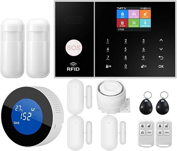 House Alarms Security System Security Alarm System For Home Wifi Smart Life App Control Burglar Kit With Door Sensor Work With APP(W)
