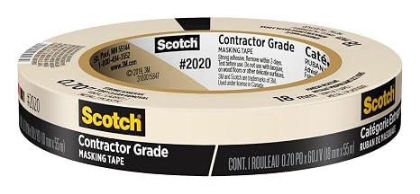 Scotch Contractor Grade Masking Tape, 0.70 in x 60.10 yd, 1 Roll