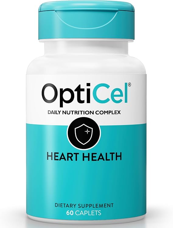 OptiCel Heart Health - Heart Health & Blood Pressure Supplement for Men & Women, Supports Endurance, Recovery, Cholesterol & Cardiovascular Health, Plant-Based, Gluten-Free and Non-GMO, 60 Capsules
