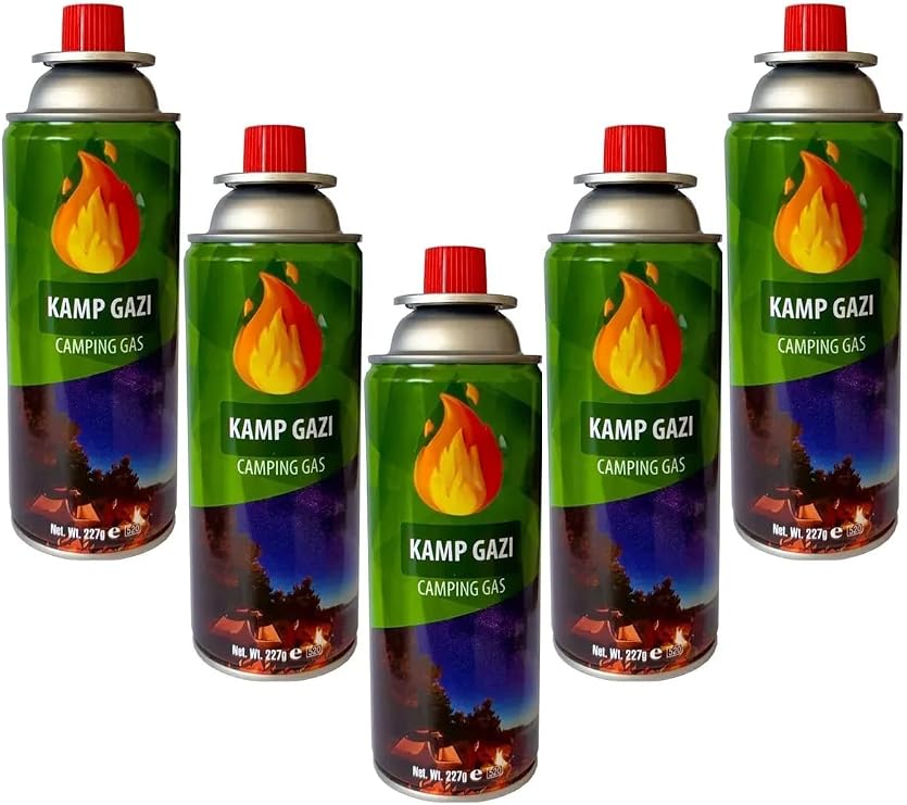 Chermik 5 Li Kamp Ocağı Tüpü Pürmüz Gaz Kartuş Seti Beşli Pürmüz Gazı 5 Adet Kamp Gazı Kartuş Seti