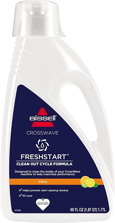 Bissell FreshStart CrossWave Cleanout Formula, 3557, 60oz, Prevent Odor-Causing Residue, Clean inside of CrossWave Machine, Citrus | Cleans inside CrossWave machine; prevents odor-causing residue buildup; citrus scent; 60oz