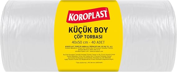 Küçük Boy Çöp Poşeti 40x50 cm 40 Adet, Sızdırmaz ve Yırtılmaz, Ekonomik Çöp Torbası, Geri Dönüştürülebilir Atık Torbası, Doğa Dostu, Sürdürülebilir Dayanıklı Çöp Poşeti