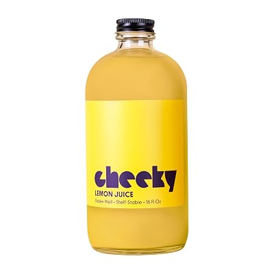 Cheeky Cocktails 100% Lemon Juice, Bar Quality, Not from Concentrate, No Artificial Flavors or Preservatives, 16 Fl Oz 6-Pack