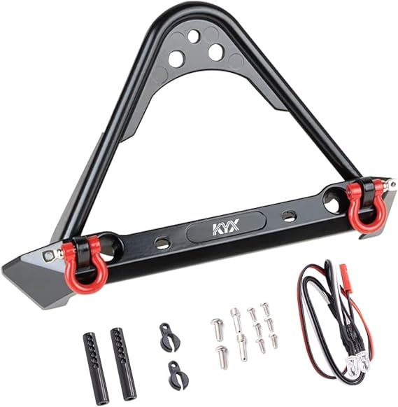 KYX Racing Aluminum Front Bumper Upgrades Parts Accessories for 1/10 RC Crawler Car Axial SCX10 SCX10 II SCX10 III Trx4 Trx6 Gen7 Gen8 Scout II
