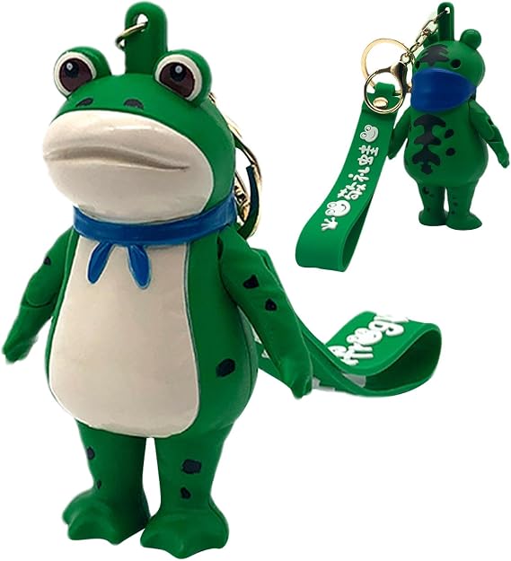 Frog Keychain,Frog Keychain-Push Salute Cute Key Decoration Key Bag Charm,Adorable Cute Key Decoration,Key Bag Charm,Bag Handbag Pendant Frog Toy for Phone, Wallet, Backpack