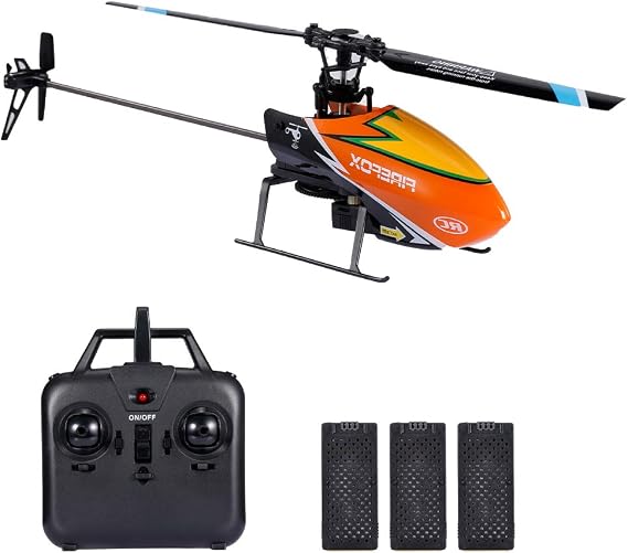 GoolRC C129 RC Helicopter for Adults, 4 Channel 2.4Ghz Remote Control Helicopter with 6-Axis Gyro, Aileronless RC Aircraft with Altitude Hold and 3 Batteries (Orange)