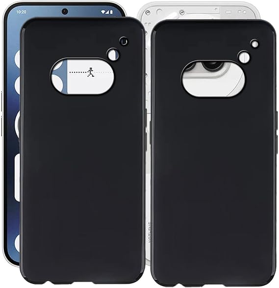 for Nothing Phone 2a Case, KJYFOANI Black Shockproof Bumper Sleeves, 360 Drop Protection Shell Full Body Ultra-Thin Soft Silicone Cover for Nothing Phone 2a (6.70") - [2 Pack]
