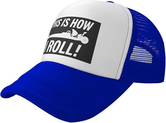 Drag Racing Trucker Hat - Mesh Baseball Snapback Cap for Men Or Women Outdoors Black