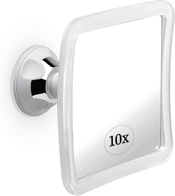MIRRORVANA Square 10X Magnifying Makeup Mirror with Suction Cup, 6.3"x6.3"