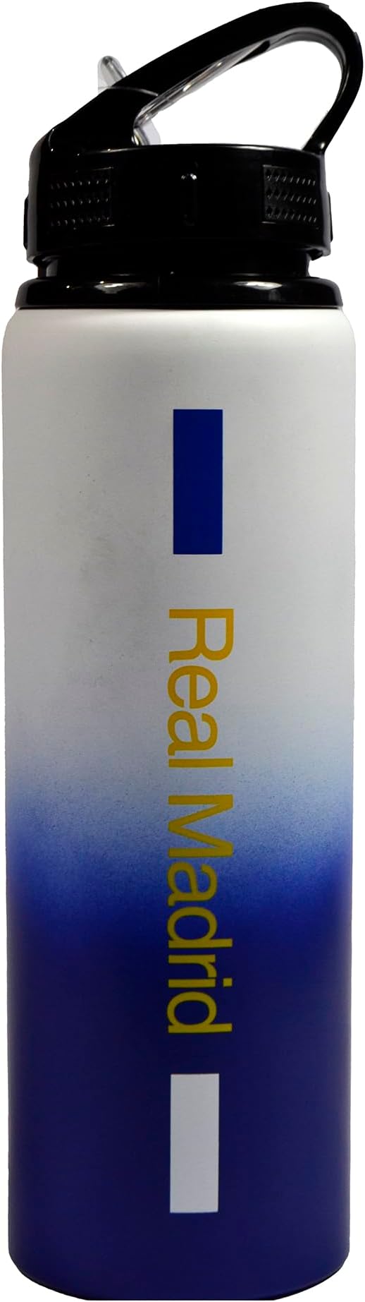 Hy-Pro Officially Licensed Real Madrid CF Aluminium Bottle - 750ml, Fade Design, Matt, Integrated Folding Straw, Leakproof, Lightweight, Great Football Gift Idea