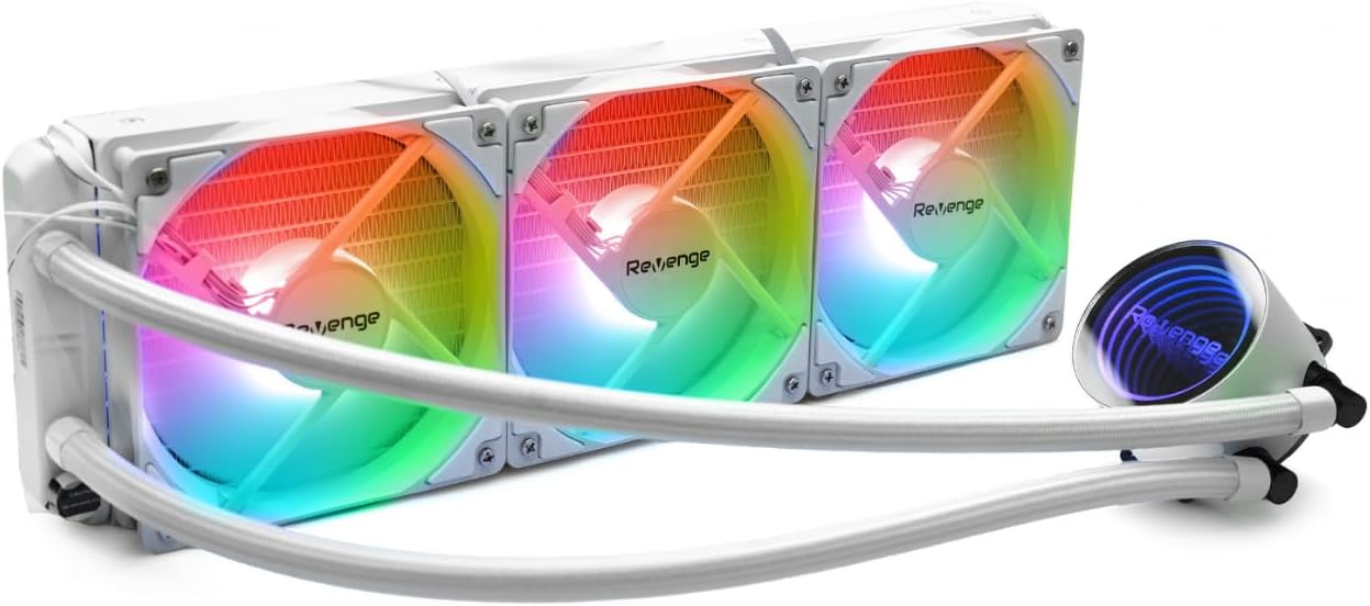 REVENGE Nitro Cold 300 Intel ve AMD Destekli RGB Fanlı Infinite Panel CPU İşlemci 360mm Sıvı Soğutma Sistemi (Beyaz)