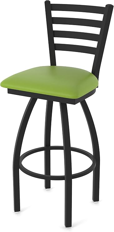 HBS 410 Jackie 36" Swivel Bar Stool with Black Wrinkle Finish and Canter Kiwi Green Seat