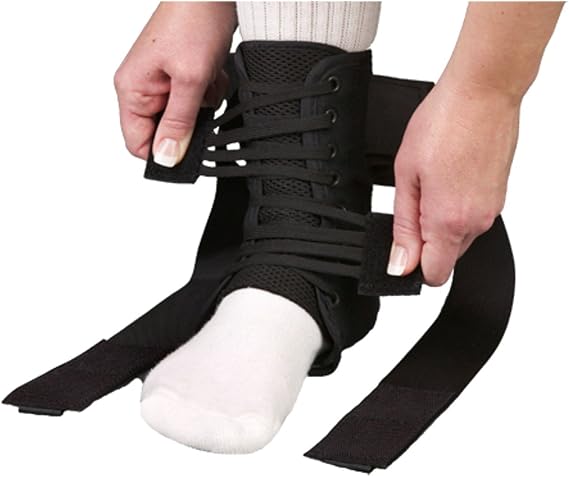 MedSpec ASO EVO Speed Lacer Ankle Brace Stabilizer Black Medium