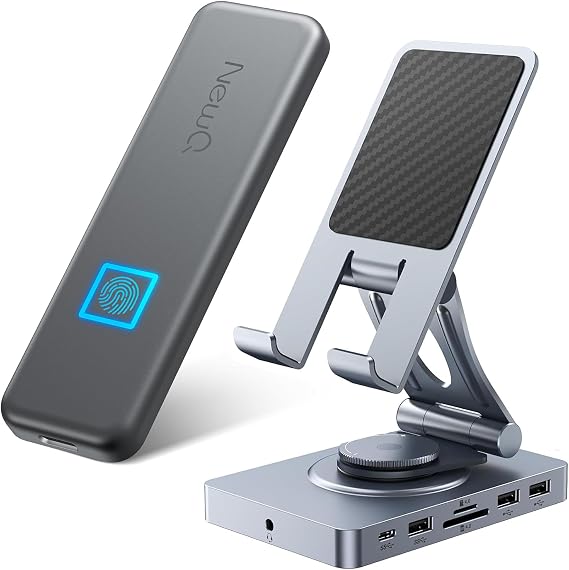 NEWQ 512GB External Portable SSD and Versatile USB C Docking Station