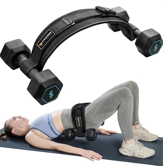Exercise Hip Thrust Belt with Slip-Resistant Padding - Easy to Use with Dumbbells, Kettlebells, or Plates - Protects Your Hips for Gym, Home Workouts, or On the Go
