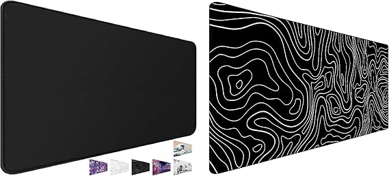 2Pack, Large Mouse Pad, Big Desk Mat Large Office Desk Pad, Durable Extended Mouse Mat 31.5"x15.7" Mousepad with Non-Slip Rubber Base & Stitched Edge for Home Office Work, White Line