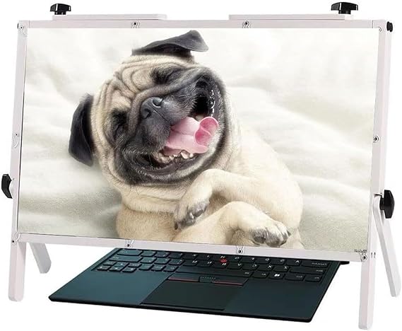 MDybf Computer Screen Magnifier for Desktop, 22" Anti Blue Light Laptop Screen Protector Holder, 3X Magnifying Glass Read Magnifier