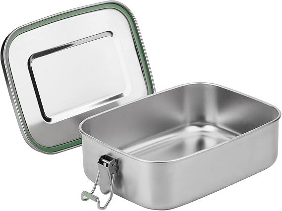 Stainless Steel Lunch Box - 800ml, Eco & Recyclable Food Container, Leakproof & Dishwasher Safe, BPA Free, On-the-Go Eating Design for Adults & Teens