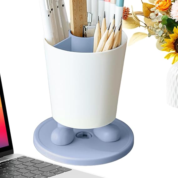 Desk Organizer Pen Holder, Stylish Design Organize Your Desk, Pen Holder, Cup Shape, Perfect Alternative to Pencil Case - 360 Degree Rotating Stand Storage Container, Modern Design Stationery Cosmetic