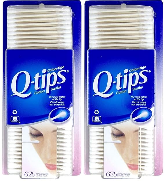 2 x Q-tips Cotton Swabs, 625 ct