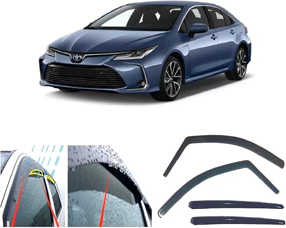 4x Rain Guards Wind Deflectors for TOYOTA Corolla (E210) 4-door Saloon 2019 2020 2021 2022 2023 2024 2025 Acrylic Sun Visors Weather Shields