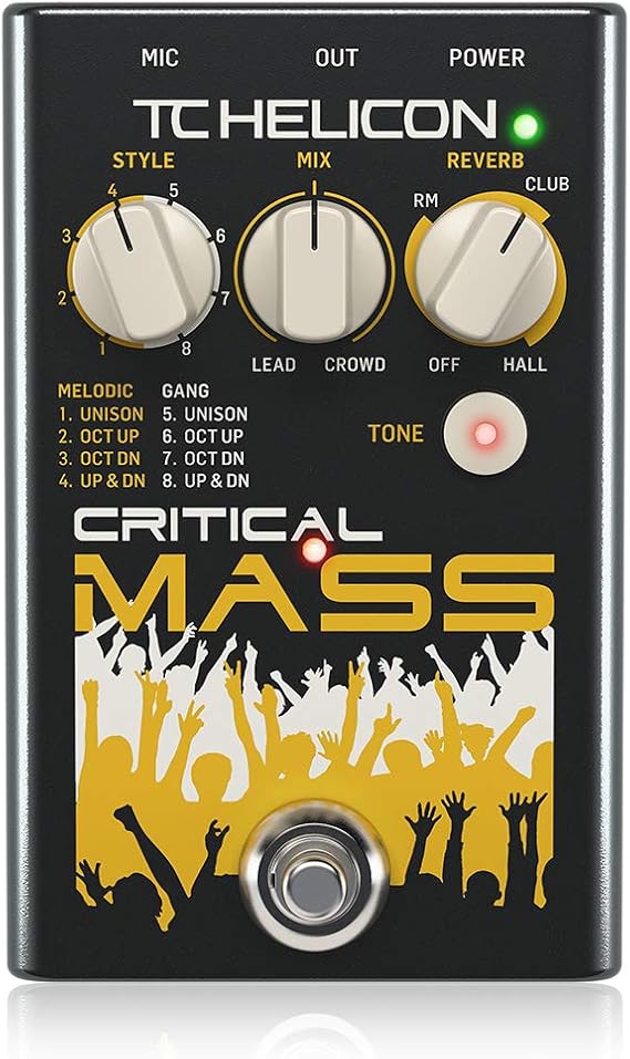TC Helicon CRITICAL MASS Studio-Quality Vocal Stompbox for Large Group-Sound Effects